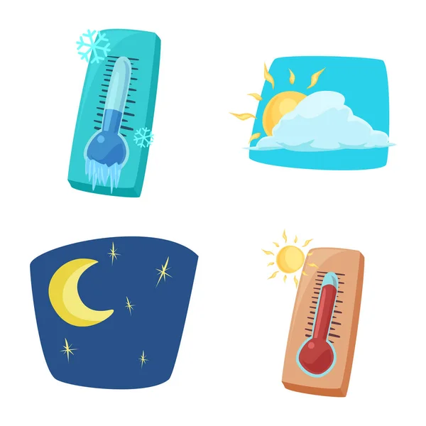 Conception vectorielle de la météo et du symbole climatique. Illustration vectorielle des conditions météorologiques et des nuages . — Image vectorielle