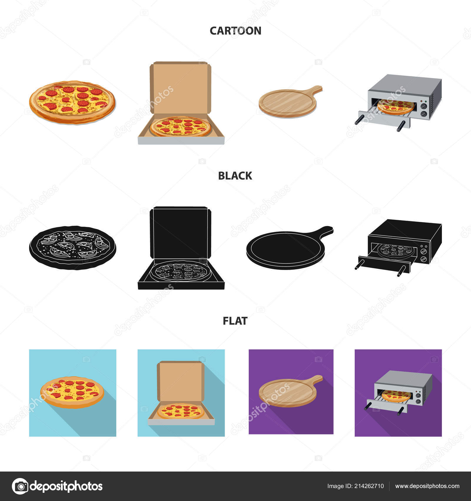Vector Design Of Pizza And Food Logo Set Of Pizza And Italy