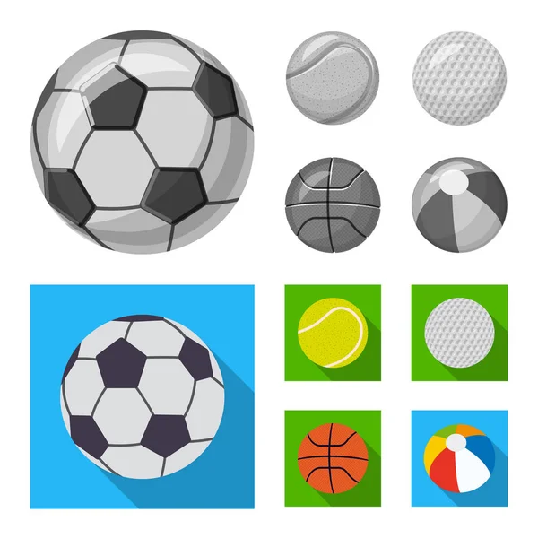 Векторный дизайн спорта и логотипа мяча. Набор спортивных и спортивных векторных иллюстраций . — стоковый вектор