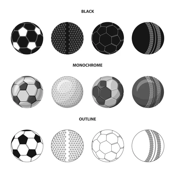 Vektor design av sport och ball logotypen. Uppsättning av sport och atletisk aktiesymbol för webben. — Stock vektor