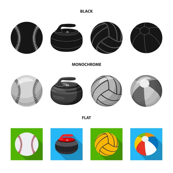 Diseño vectorial del logo del deporte y la pelota. Conjunto de deporte e ilustración de vector de stock atlético . — Vector de stock