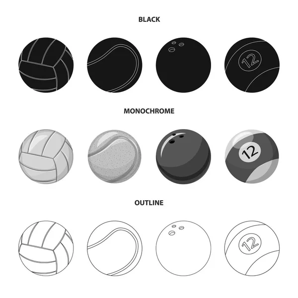 Ilustração vetorial do esporte e logotipo da bola. Coleção de esporte e ilustração de vetor de estoque atlético . —  Vetores de Stock