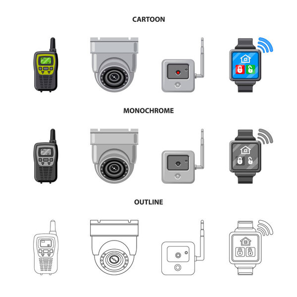 Vector illustration of office and house logo. Set of office and system vector icon for stock.