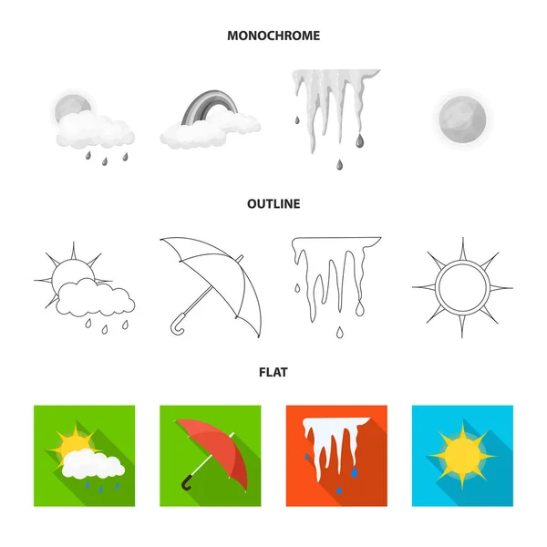 Projeto vetorial de clima e logotipo do clima. Conjunto de tempo e nuvem estoque vetor ilustração . —  Vetores de Stock