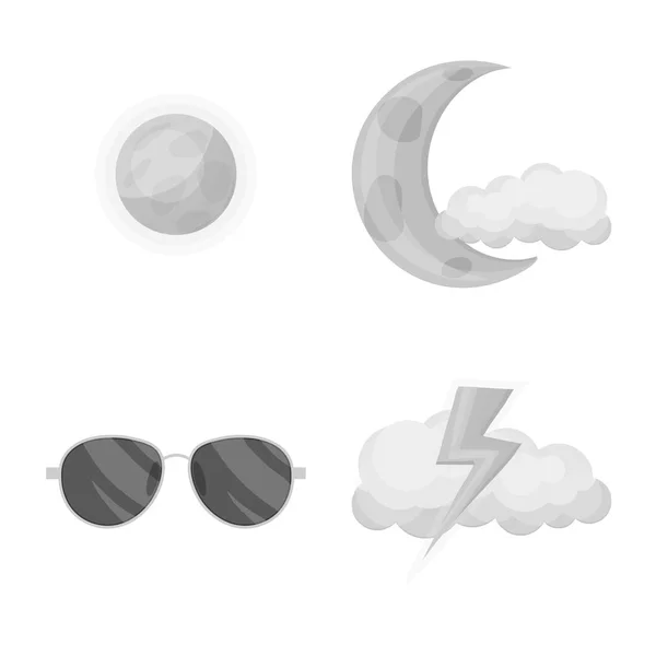 날씨와 기후 로고의 벡터 그림입니다. 웹에 대 한 날씨와 구름 주식 기호 집합. — 스톡 벡터