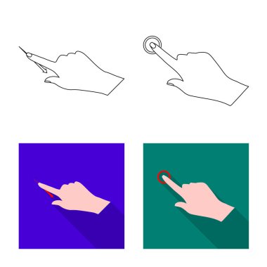 Dokunmatik ve el simgesi yalıtılmış nesne. Dokunmatik ekran ve dokunmatik hisse senedi simgesi için web topluluğu.