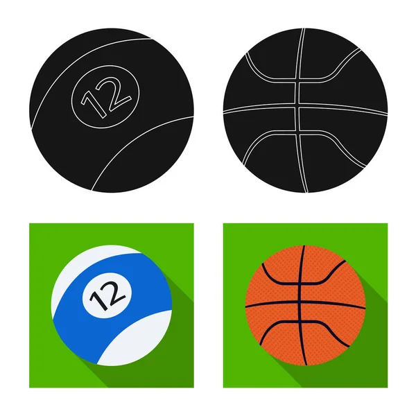 Isolated Object Sport Ball Symbol Collection Sport Athletic Vector Icon — Stock Vector