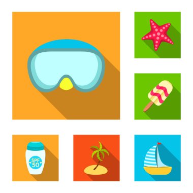 Ekipman ve yüzme simge vektör Illustration. Ekipman ve etkinlik hisse senedi vektör çizim.