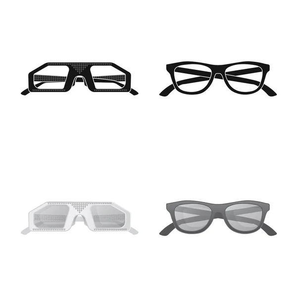 矢量设计的眼镜和太阳镜图标。眼镜套和附件股票矢量图. — 图库矢量图片