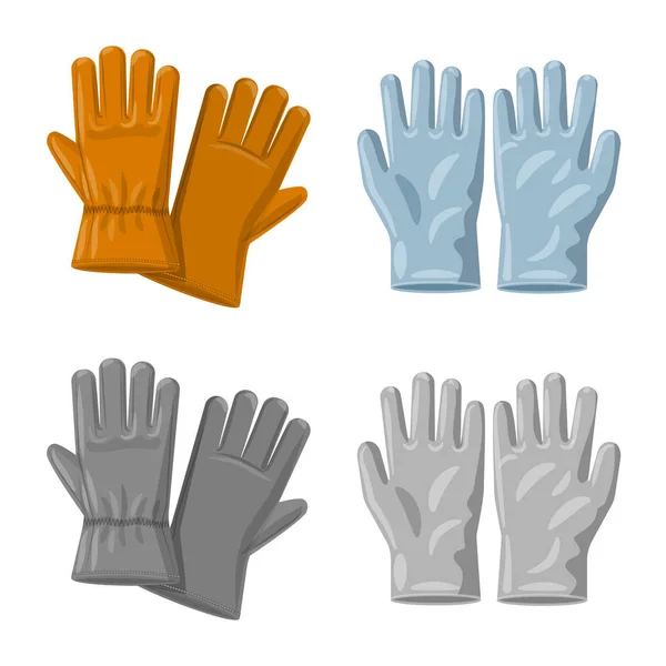 手套和冬季图标的矢量设计。网络手套和设备库存符号集. — 图库矢量图片