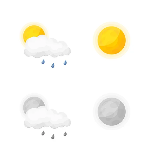 Vektorová design ikony počasí a klimatu. Kolekce z počasí a cloud vektorové ilustrace. — Stockový vektor