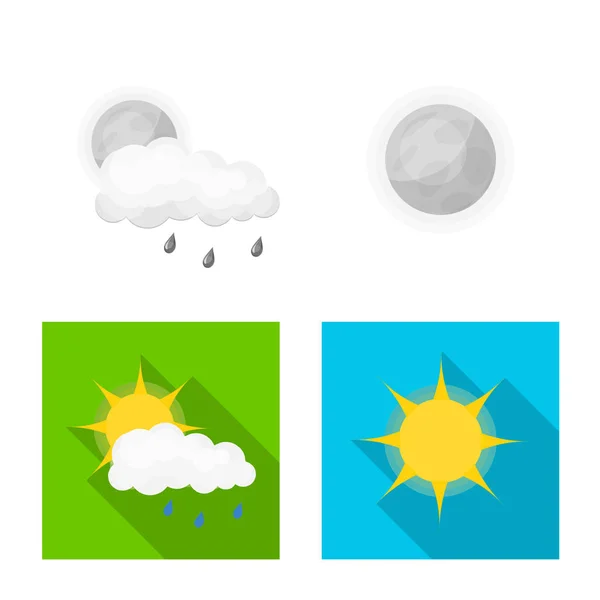 Design vettoriale dell'icona meteo e climatica. Raccolta dell'illustrazione vettoriale del meteo e del cloud stock . — Vettoriale Stock