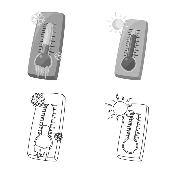 Vector ontwerp van pictogram van het weer en klimaat. Set van weer en cloud vector pictogram voor voorraad. — Stockvector