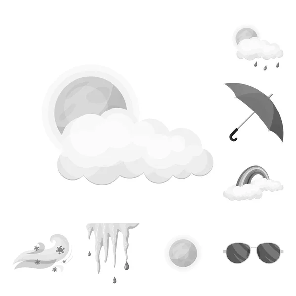 Vector design of weather and climate sign. Set of weather and cloud vector icon for stock. — Stock Vector