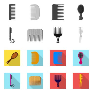 Fırça ve saç logo vektör tasarımı. Fırça ve saç fırçası hisse senedi vektör çizim topluluğu.