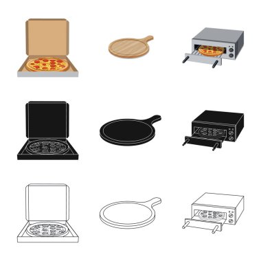 Pizza ve gıda simge yalıtılmış nesne. Pizza topluluğu ve hisse senedi için İtalya vektör simgesi.