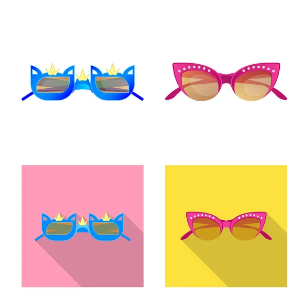 Vektor-Illustration von Brille und Sonnenbrille Symbol. Sammlung von Brillen und Zubehör Stock Vector Illustration. — Stockvektor