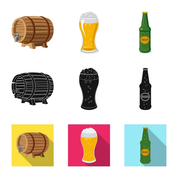 Vektor-Design von Pub und Bar-Logo. Set von Pub und Interior Stock Vektor Illustration. — Stockvektor