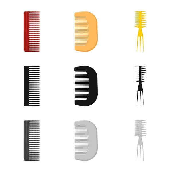 Conception vectorielle du logo brosse et cheveux. Jeu de brosses et brosses à cheveux illustration vectorielle . — Image vectorielle