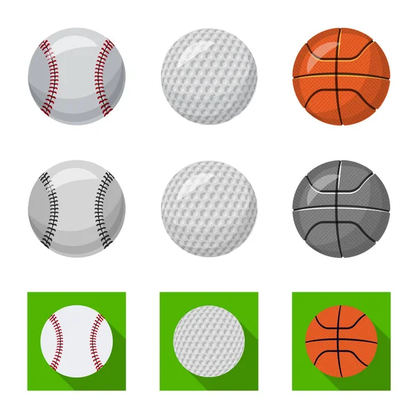 Векторная иллюстрация спортивного и шарового знака. Коллекция спортивных и спортивных векторных иллюстраций . — стоковый вектор