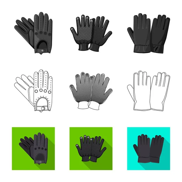 Objet isolé de gant et logo d'hiver. Ensemble d'icône vectorielle de gant et d'équipement pour stock . — Image vectorielle