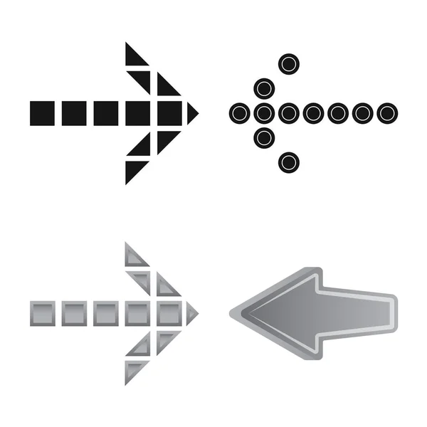 Ilustración vectorial del elemento y el logotipo de flecha. Colección de elemento y dirección vector de stock ilustración . — Vector de stock