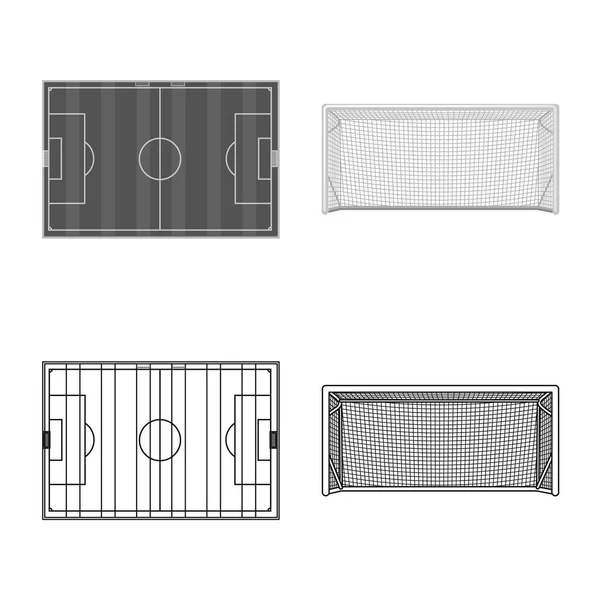 Conception vectorielle du soccer et du panneau d'équipement. Collection d'icône vectorielle de football et tournoi pour le stock . — Image vectorielle