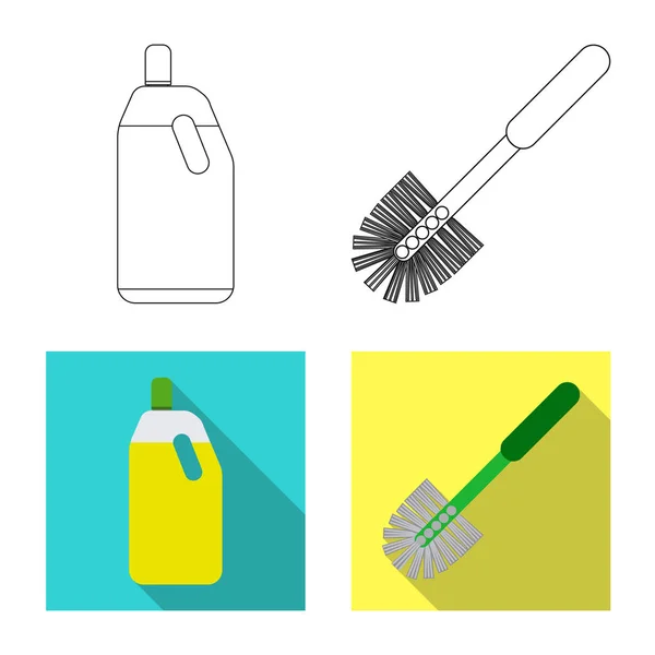 Изолированный объект уборки и сервисного знака. Набор иконок для очистки и домашнего вектора на складе . — стоковый вектор