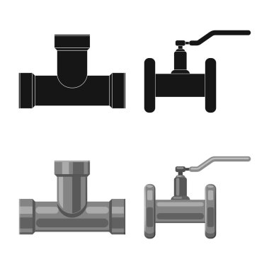Boru ve tüp logo vektör Illustration. Hisse senedi için boru ve boru hattı vektör simge kümesi.