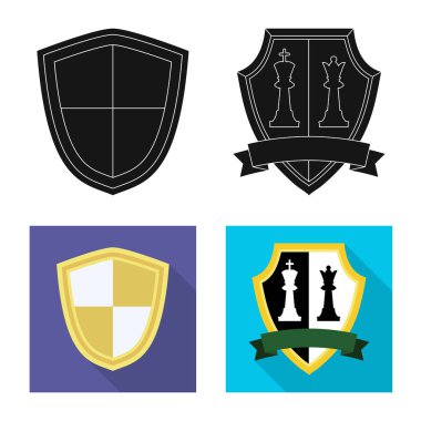 Amblem ve rozet simge yalıtılmış nesne. Hisse senedi için amblem ve etiket vektör simge topluluğu.