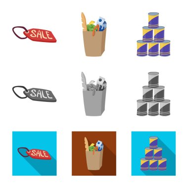 Yiyecek ve içecek logo vektör tasarımı. Gıda ve mağaza stok vektör çizim topluluğu.