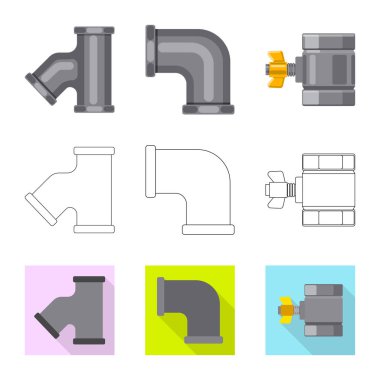 Boru ve tüp logo vektör Illustration. Boru ve boru hattı hisse senedi vektör çizim topluluğu.