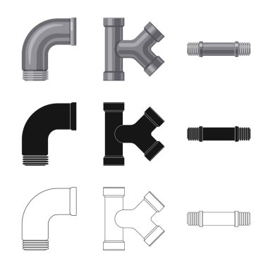 Boru ve tüp simge vektör Illustration. Hisse senedi için boru ve boru hattı vektör simge kümesi.
