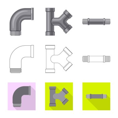 Boru ve tüp simge vektör Illustration. Boru ve boru hattı hisse senedi simgesi için web topluluğu.