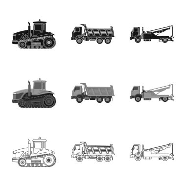 Yapı ve inşaat logo yalıtılmış nesne. Hisse senedi için yapı ve makine vektör simge topluluğu.