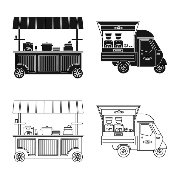 Vektorillustration av marknaden och exteriör ikonen. Uppsättning av marknaden och mat lager vektorillustration. — Stock vektor