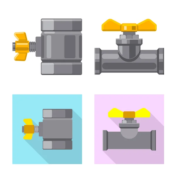 Objeto isolado de tubo e sinal de tubo. Conjunto de tubo e pipeline símbolo de estoque para web . —  Vetores de Stock