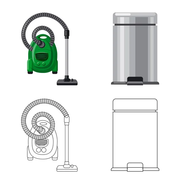 Objet isolé de nettoyage et de service signe. Ensemble de nettoyage et illustration vectorielle de stock domestique . — Image vectorielle