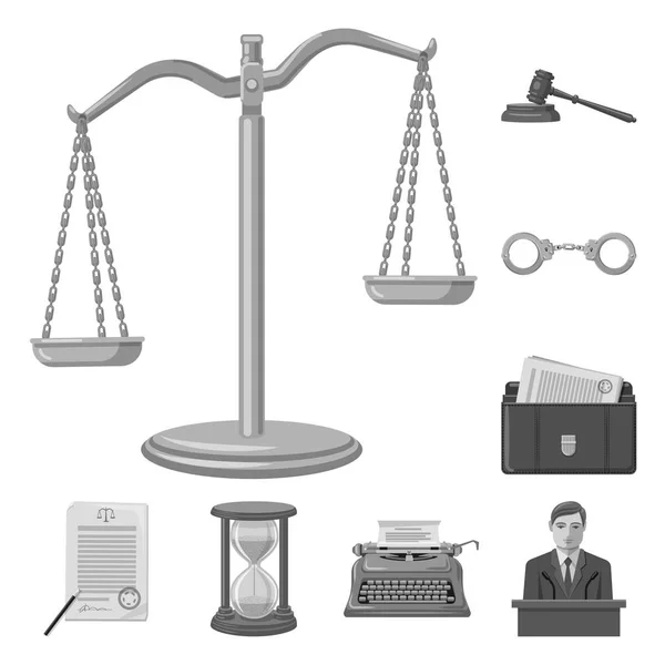 Vektorové Ilustrace Ikony Práva Právník Sada Právo Spravedlnost Vektorové Ikony — Stockový vektor