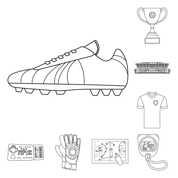 Ilustração vetorial do ícone de futebol e artes. Coleção de futebol e torneio ilustração vetor estoque . — Vetor de Stock