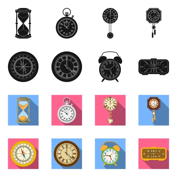 Illustrazione vettoriale dell'orologio e del logo temporale. Raccolta di orologio e icona vettoriale cerchio per magazzino . — Vettoriale Stock