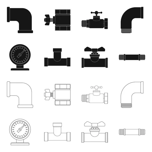 Objeto aislado del logotipo del tubo. Colección de tubos y tuberías símbolo de stock para la web . — Archivo Imágenes Vectoriales