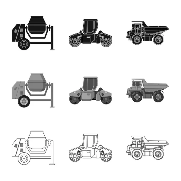 Illustration vectorielle du symbole de construction. Collection d'icône vectorielle de construction et de machines pour stock . — Image vectorielle