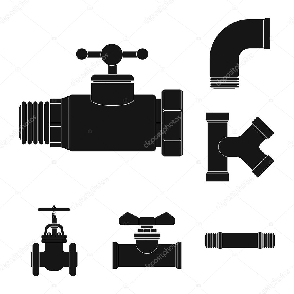 Vector design of pipe and tube sign. Collection of pipe and pipeline vector icon for stock.