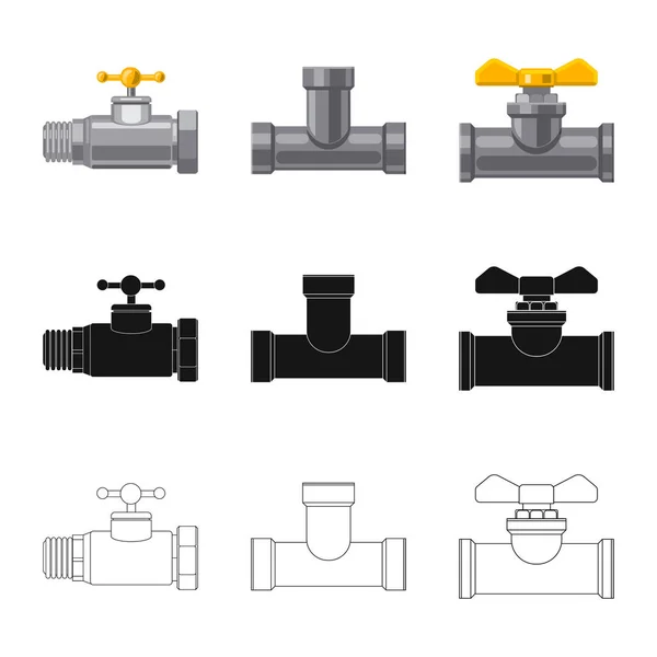 管道和管标识的隔离对象。库存管道和管道矢量图标的收集. — 图库矢量图片