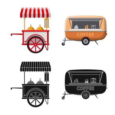 Piyasa ve dış simge vektör tasarımı. Market ve gıda vektör simgesini hissenin topluluğu.