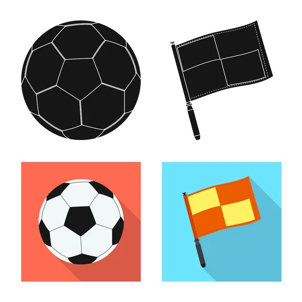Objeto aislado de fútbol y engranaje icono. Conjunto de fútbol y torneo símbolo de stock para web . — Vector de stock