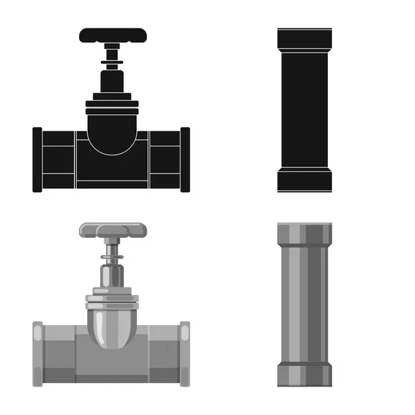 Ilustración vectorial de señal de tubo y tubo. Conjunto de tubo y tubería vector icono para stock . — Archivo Imágenes Vectoriales