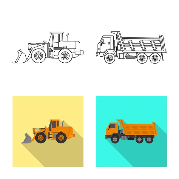 Objeto aislado de construcción y signo de construcción. Conjunto de icono de vector de construcción y maquinaria para stock . — Vector de stock