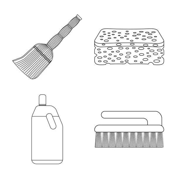 Vector illustration of cleaning and service symbol. Collection of cleaning and household stock symbol for web. — Stock Vector